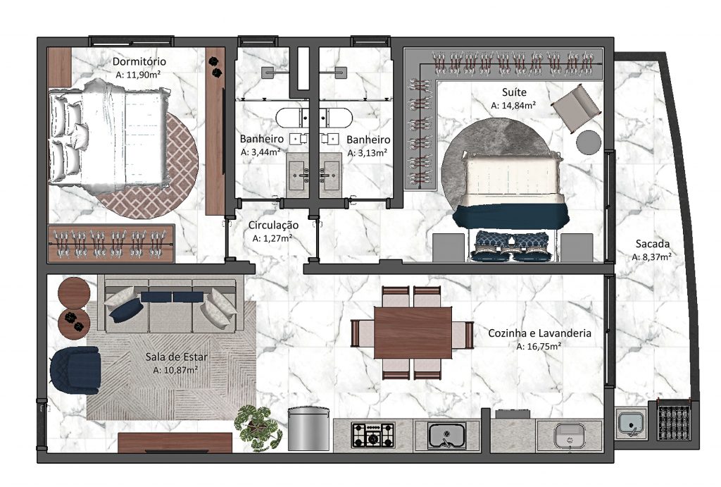 Apartamento Atlanta 2 dormitórios 