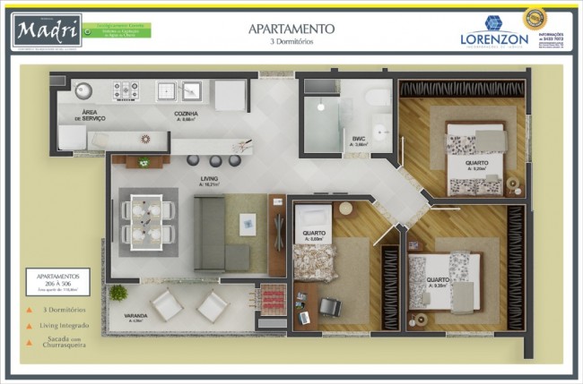 Apartamento 3 dormitórios